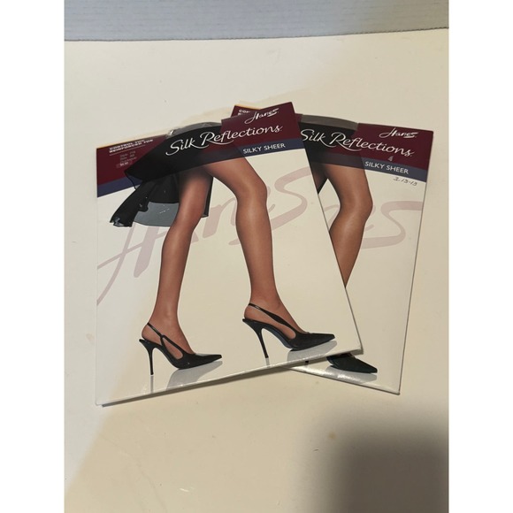 2 Hanes Silk Reflection Panty Hose ,Control Top ,Reinforced Toe,Size AB - Picture 1 of 5